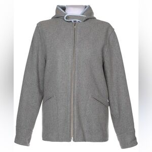 VTG! 🌟RALPH RALPH LAUREN🌟 CONVERTIABLE HOODED LAMBSWOOL ZIP UP COAT GREY SZ L